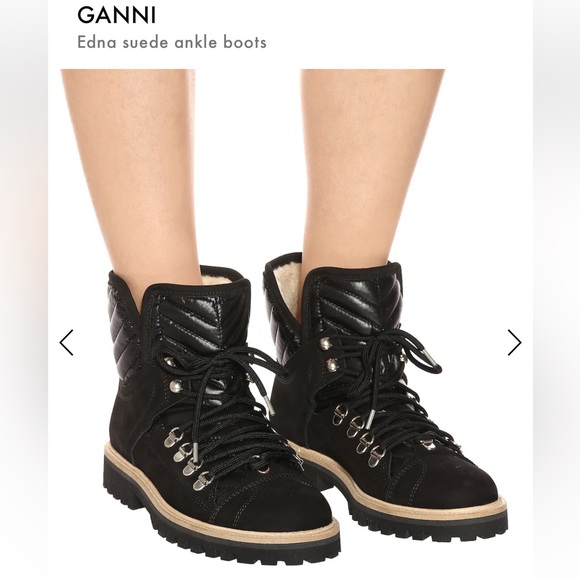 GANNI Edna Suede Ankle lace up boots black Size 39 NEW - Picture 16 of 16